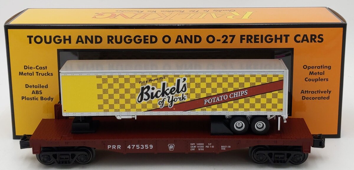 MTH 30-76891 Pennsylvania Flat Car w/40' Bickel's Trailer #475359 LN/Box