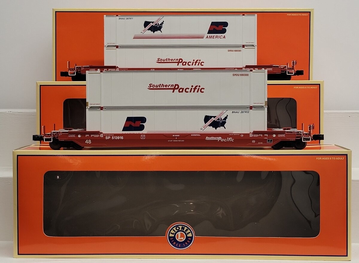 Lionel 6-11869 Southern Pacific Intermodal Husky Stack (Set of 2) EX/Box