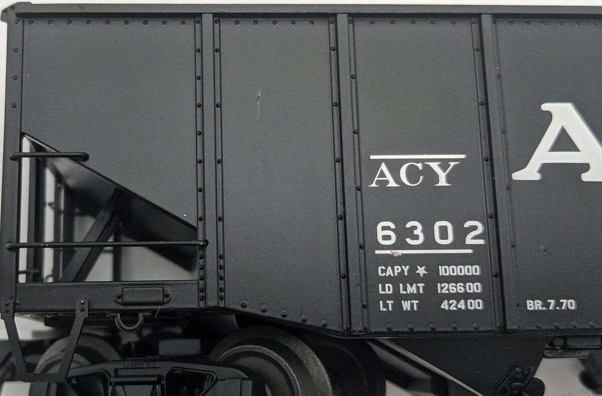 Atlas 3007107-1 O ACY 55-Ton Fishbelly Coal Hopper #6302 (3-Rail) EX/Box