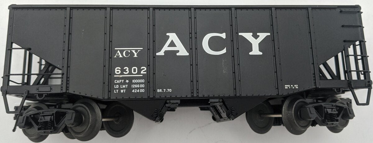 Atlas 3007107-1 O ACY 55-Ton Fishbelly Coal Hopper #6302 (3-Rail) EX/Box