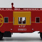 MTH 20-91692 O Gauge Santa Fe Bay Window Caboose #999653 EX/Box