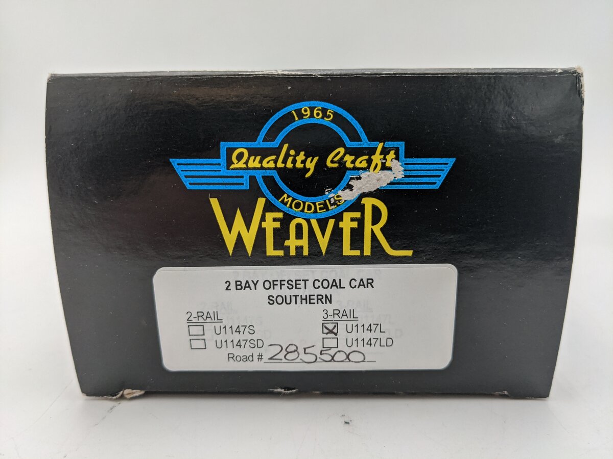 Weaver U1147L O Gauge Southern 2-Bay Offset Coal Hopper #285500 VG/Box