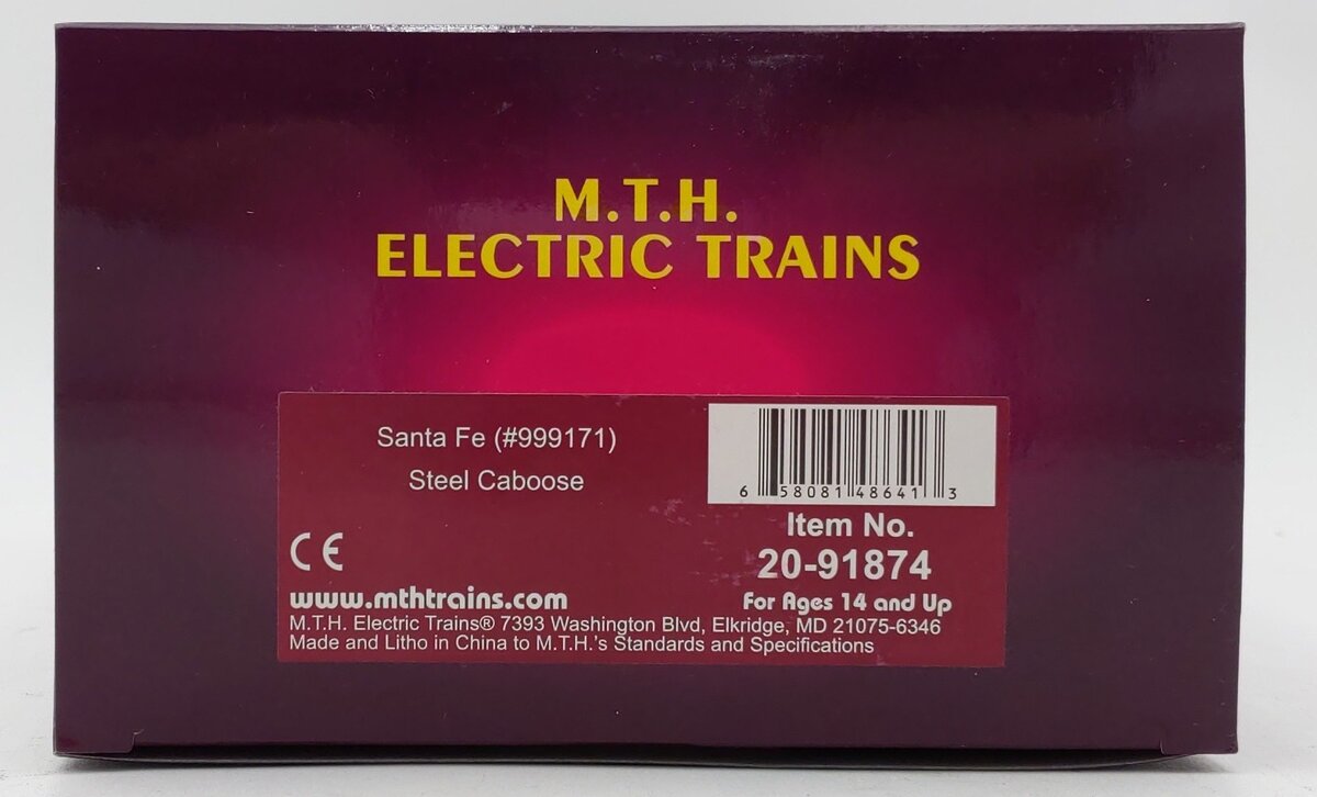 MTH 20-91874 O Gauge Santa Fe Steel Caboose #999171 LN/Box
