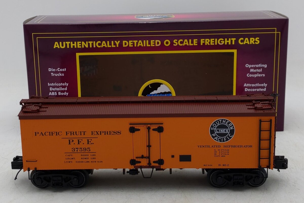 MTH 20-94832 O Pacific Fruit Express 36' Woodsided Reefer Car #37595 LN/Box