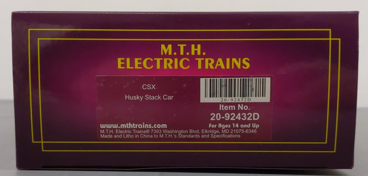MTH 20-92432D O Gauge CSX DTTX Husky Stack Car #620320 NIB