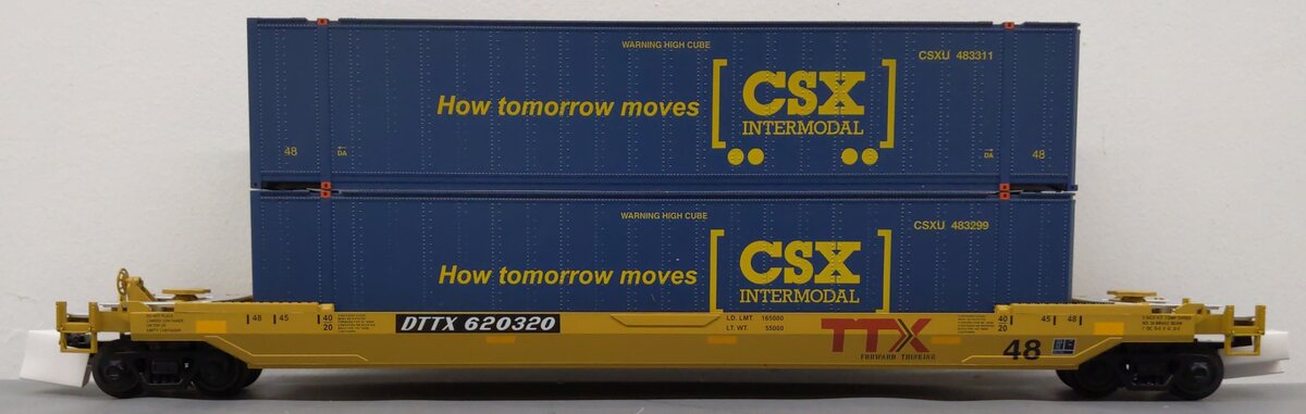 MTH 20-92432D O Gauge CSX DTTX Husky Stack Car #620320 NIB