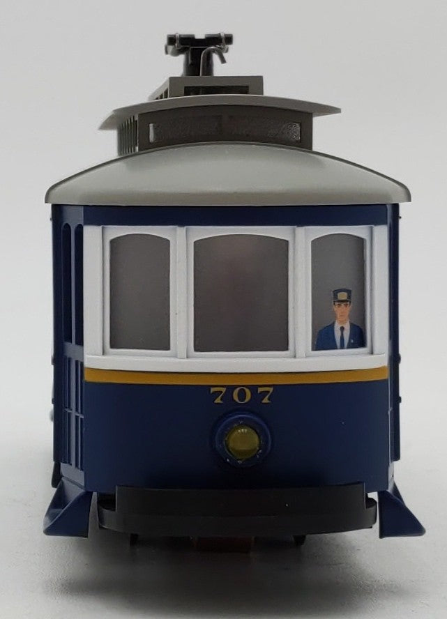 MTH 30-5257 O Gauge City Lines Bump-n-Go Trolley #707 LN/Box