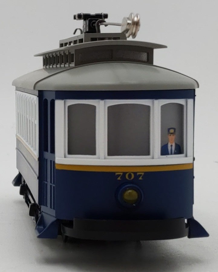 MTH 30-5257 O Gauge City Lines Bump-n-Go Trolley #707 LN/Box