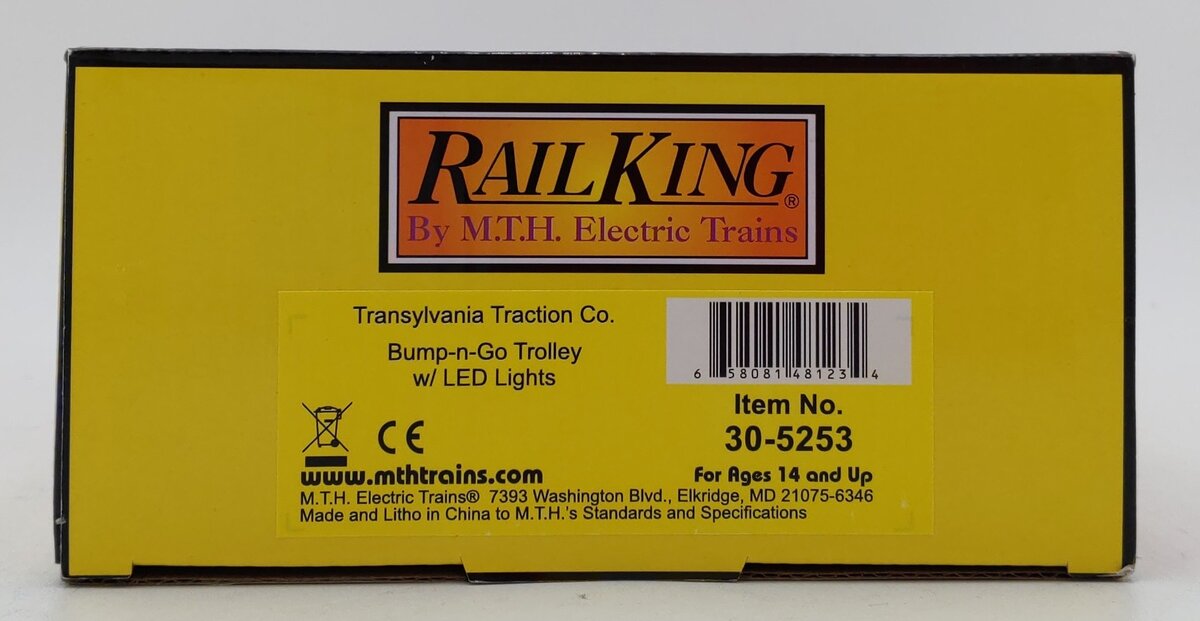 MTH 30-5253 O Transylvania Traction Co. Bump N-Go Trolley w/LED Lights #103125 LN/Box