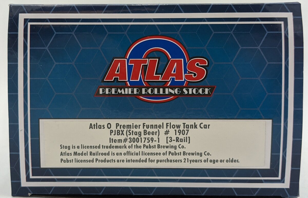 Atlas 3001759-1 O PJBX Stag Beer Premier Funnel Flow Tank Car #1907 EX/Box
