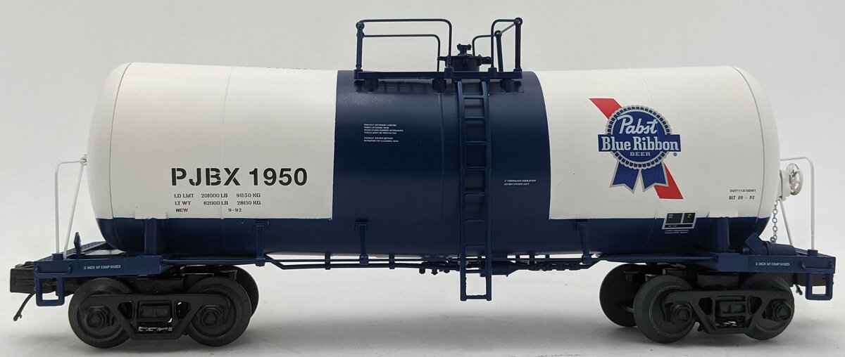 Atlas 3001760-2 O PJBX Pabst Blue Ribbon Premier Funnel Flow Tank Car #1950 LN/Box