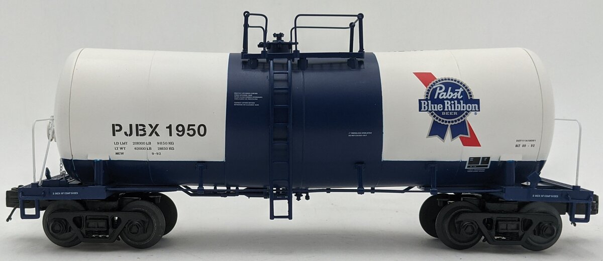 Atlas 3001760-2 O PJBX Pabst Blue Ribbon Premier Funnel Flow Tank Car #1950 LN/Box