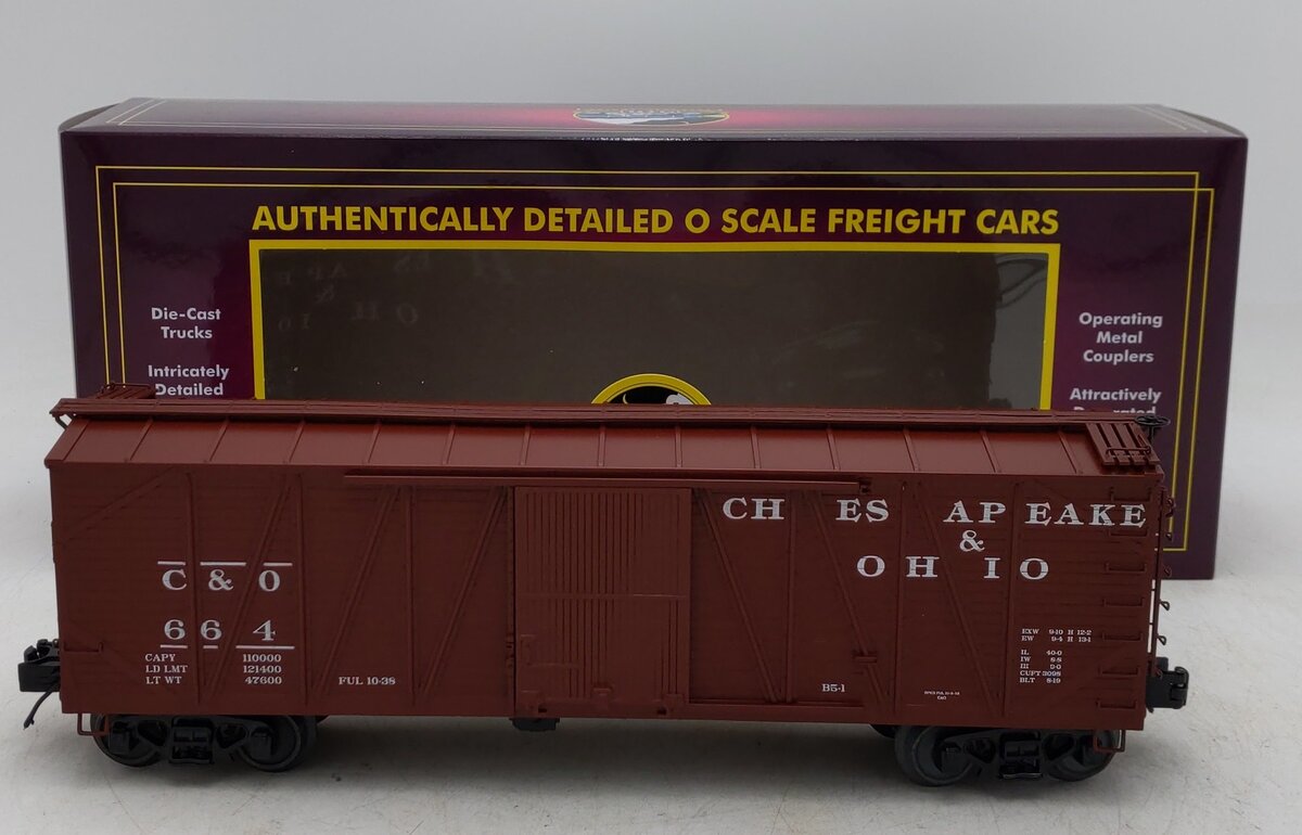 MTH 20-99451 O Chesapeake & Ohio 40' USRA Single Sheathed Box Car #664 LN/Box