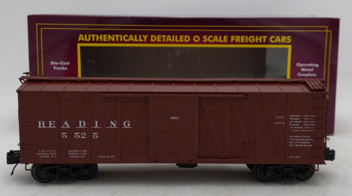 MTH 20-93956 O Reading 40' Single Sheathed Boxcar #5525 EX/Box