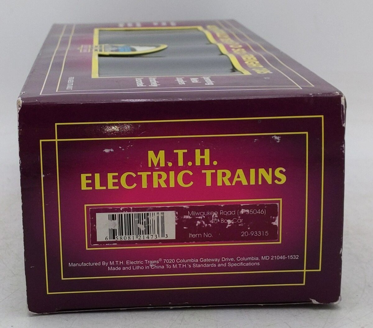 MTH 20-93315 O Gauge Milwaukee Road 40' Box Car #35046 LN/Box