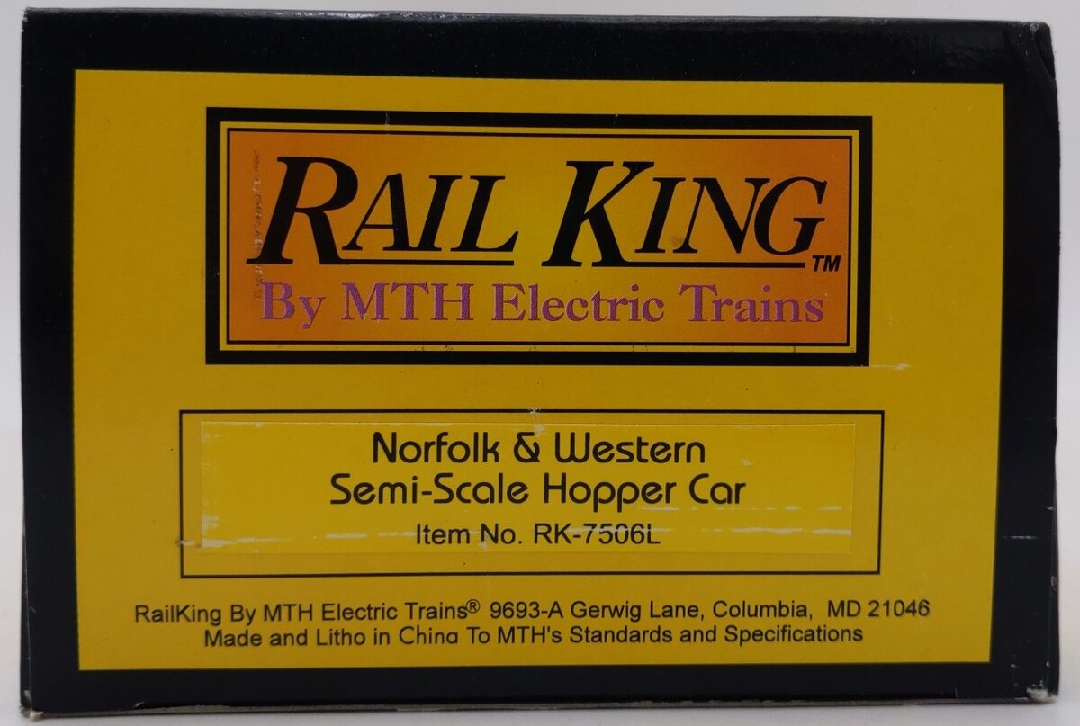 MTH 30-7506 O Gauge Norfolk & Western Semi-Scale Hopper Car #131248 LN/Box