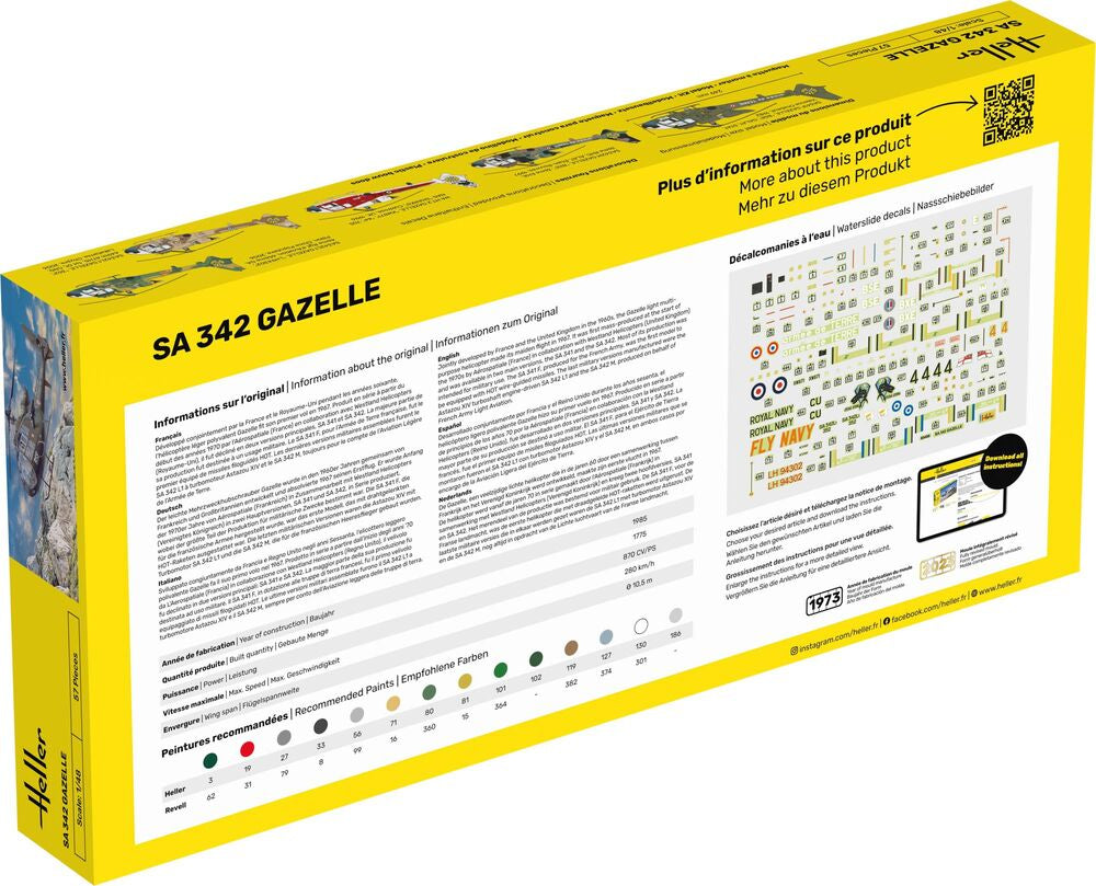Heller 56486 1:72 SA 342 Gazelle Starter Kit