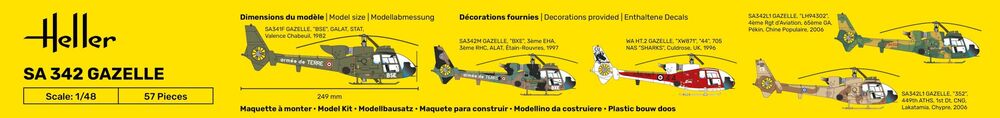 Heller 56486 1:72 SA 342 Gazelle Starter Kit