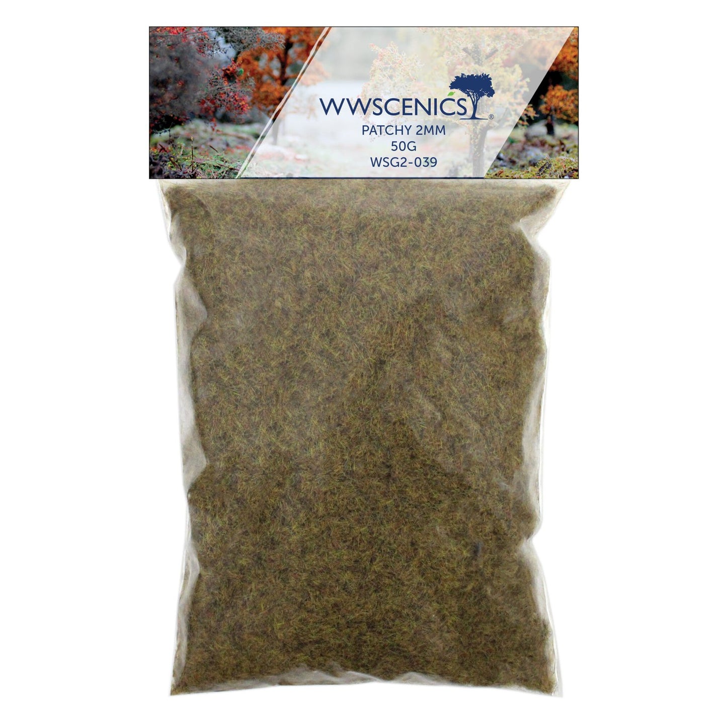 WWScenics WSG2-039 2mm Patchy Static Grass - 50 g Bag