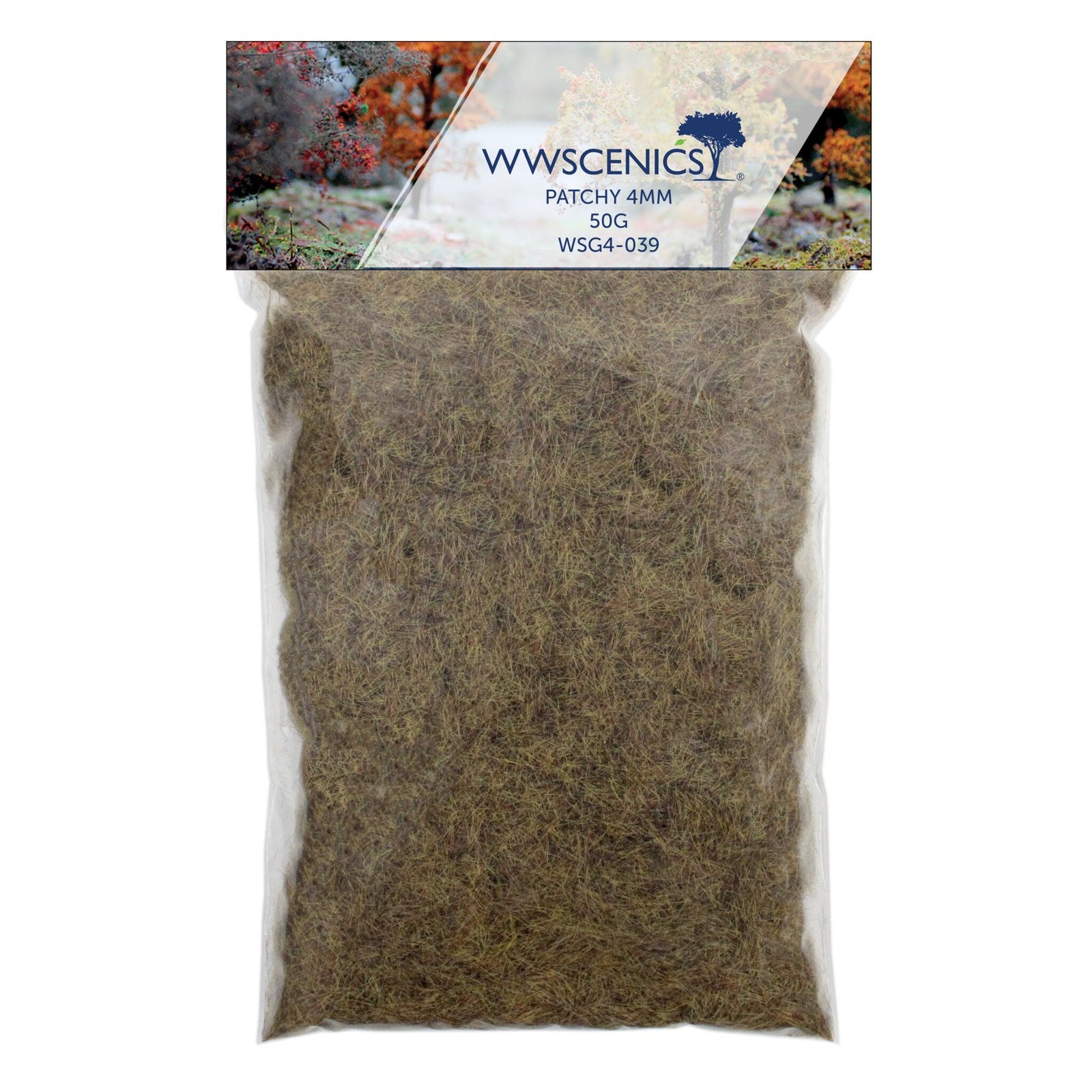 WWScenics WSG4-039 4mm Patchy Static Grass - 50 g Bag