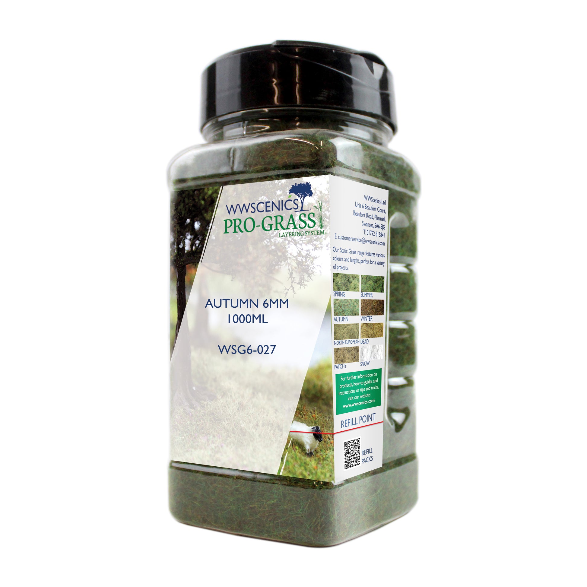 WWScenics WSG6-027 6mm Autumn Static Grass 1000ml Bottle