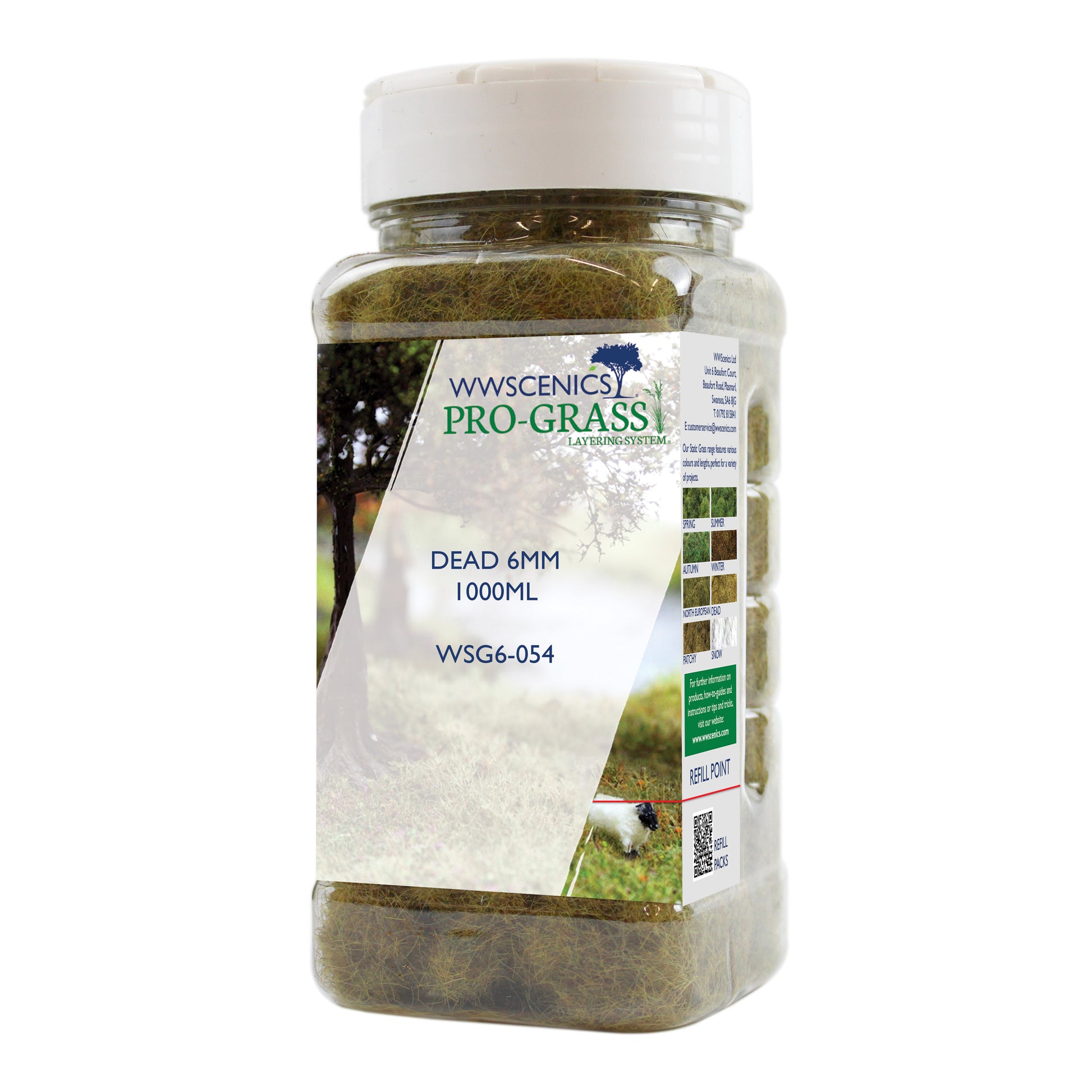 WWScenics WSG6-054 6mm Dead Static Grass 1000ml Bottle