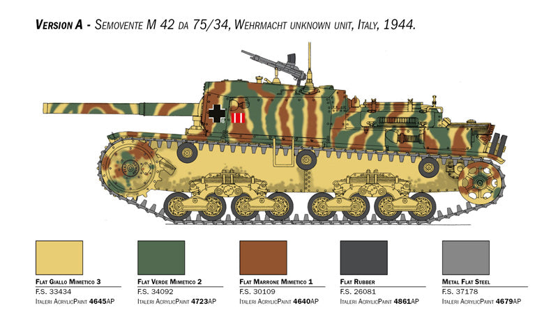 Italeri 6759 1:35 Semovente M42 da 75/34 Upgraded Edition Tank Plastic Model Kit