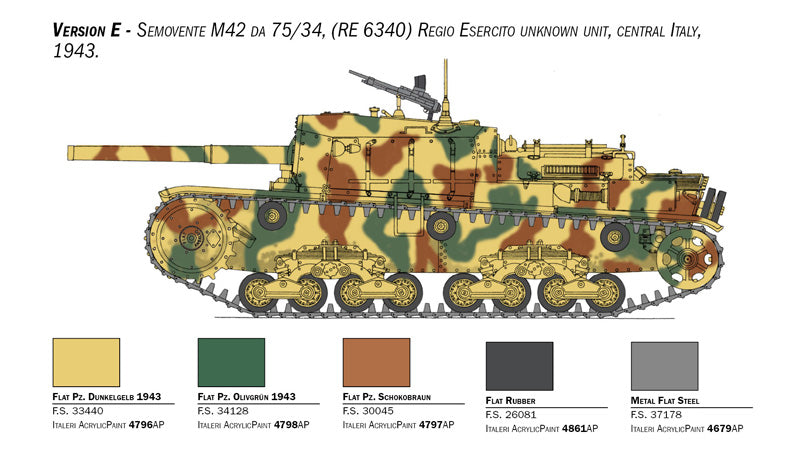 Italeri 6759 1:35 Semovente M42 da 75/34 Upgraded Edition Tank Plastic Model Kit