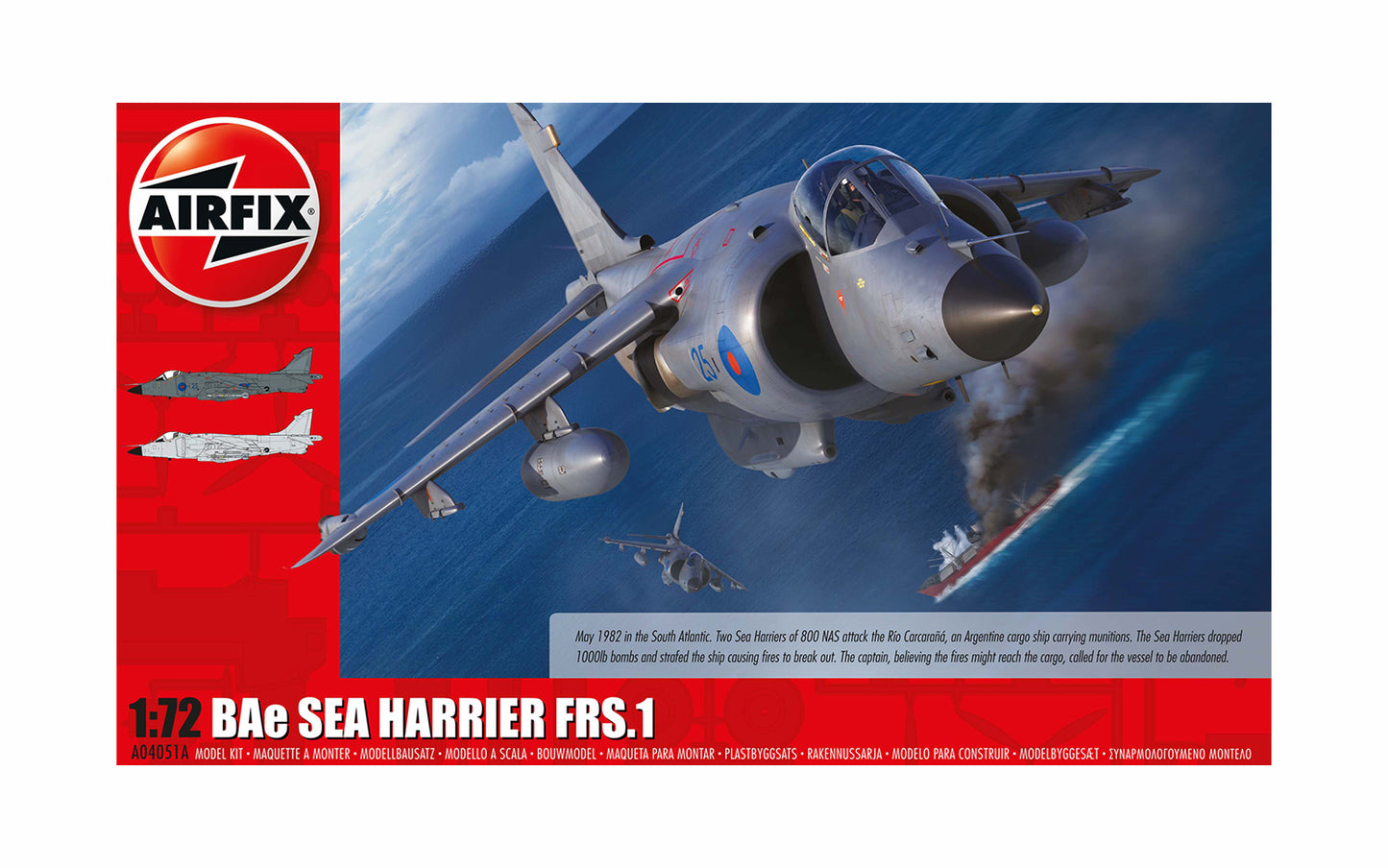 Airfix Products A04051A 1:72 BAe Sea Harrier FRS.1 Military Aircraft Plane Kit