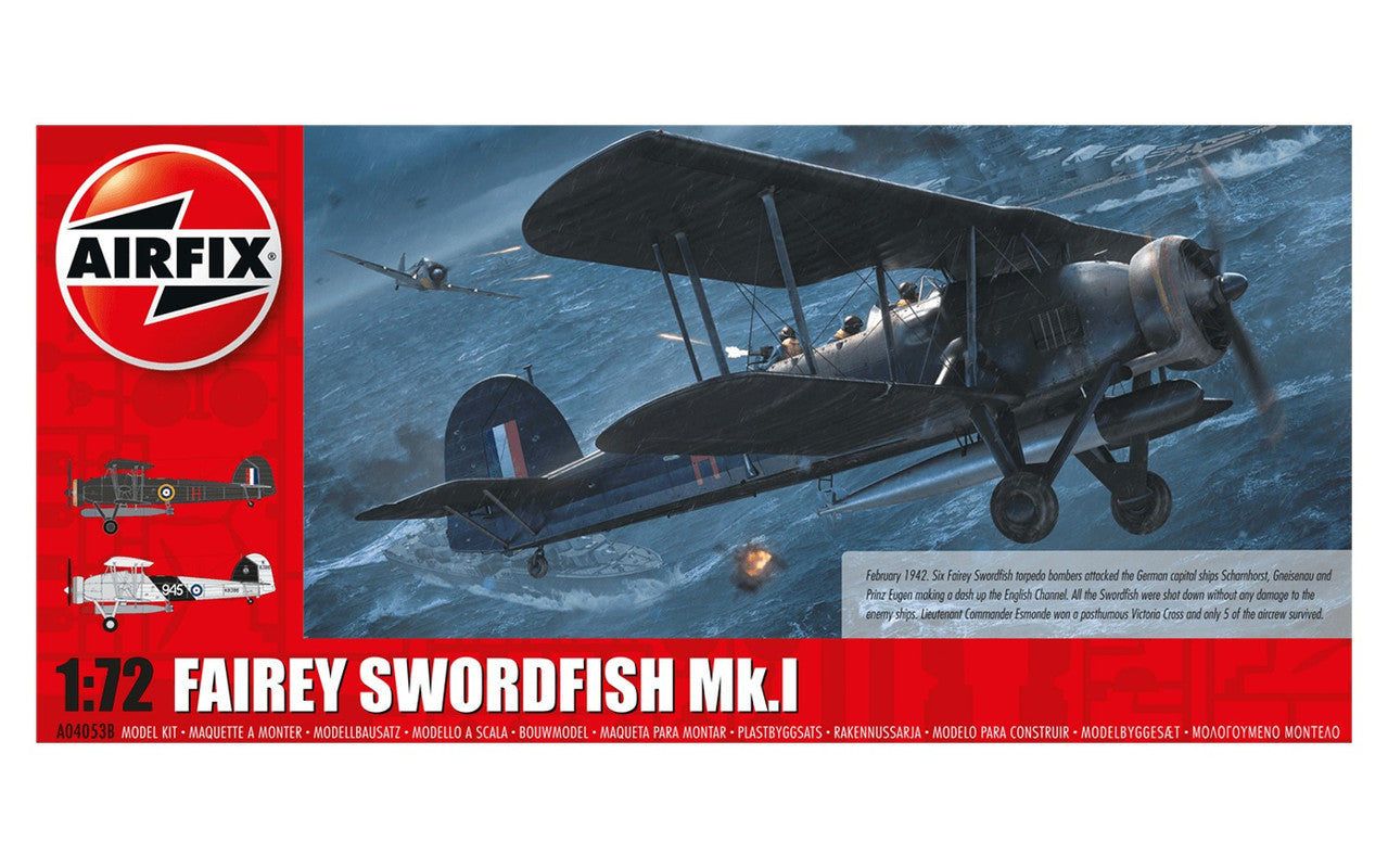 Airfix Products A04053B 1:72 Fairey Swordfish Mk.I Military Aircraft Plane Kit