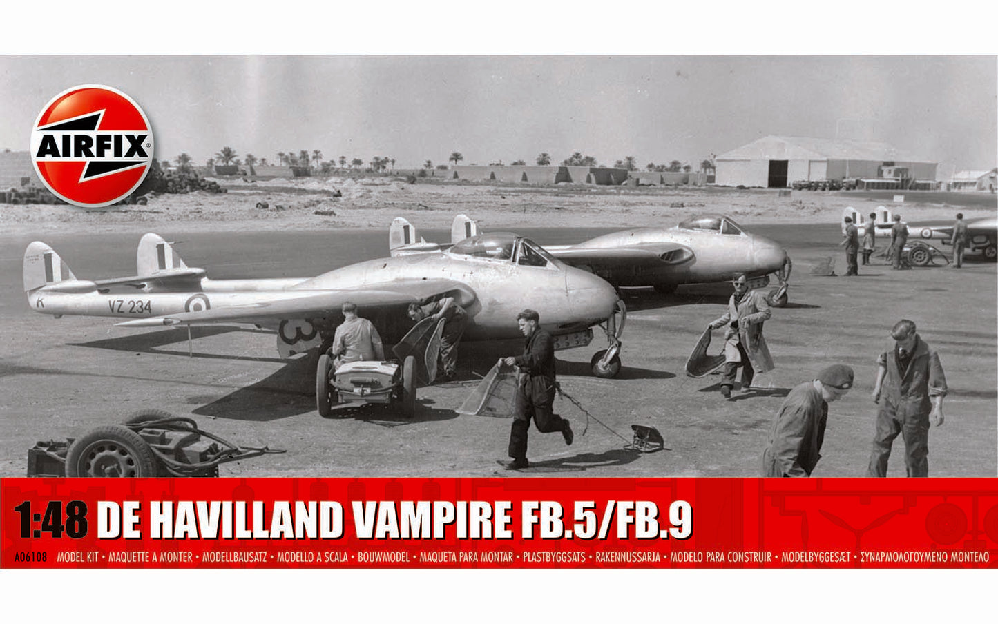 Airfix Products A06108 1:48 DeHavilland Vampire FB5/FB9 Military Plane Kit