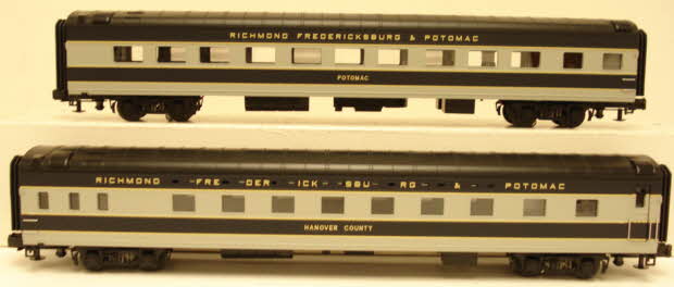 MTH 20-6677 O RF&P 70' Streamlined Slpr/Diner Passenger Car Set (Set of 2) LN/Box