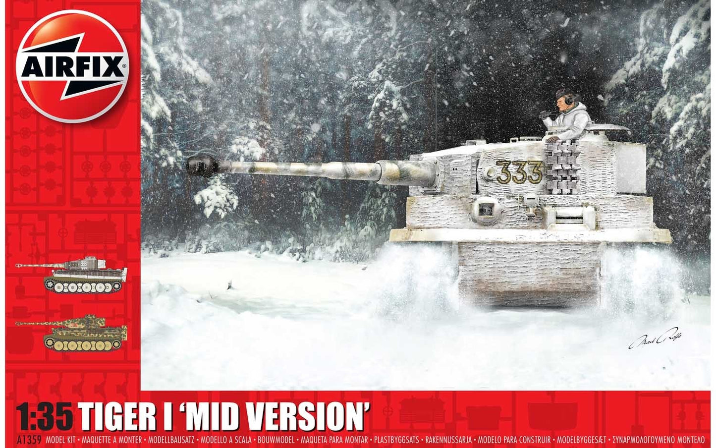 Airfix Products A1359 1:35 Tiger-1 Mid Version Military Tank Model Kit