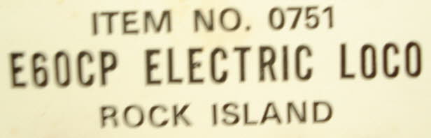 Bachmann 0751 HO Rock Island E60CP Electric Locomotive EX/Box