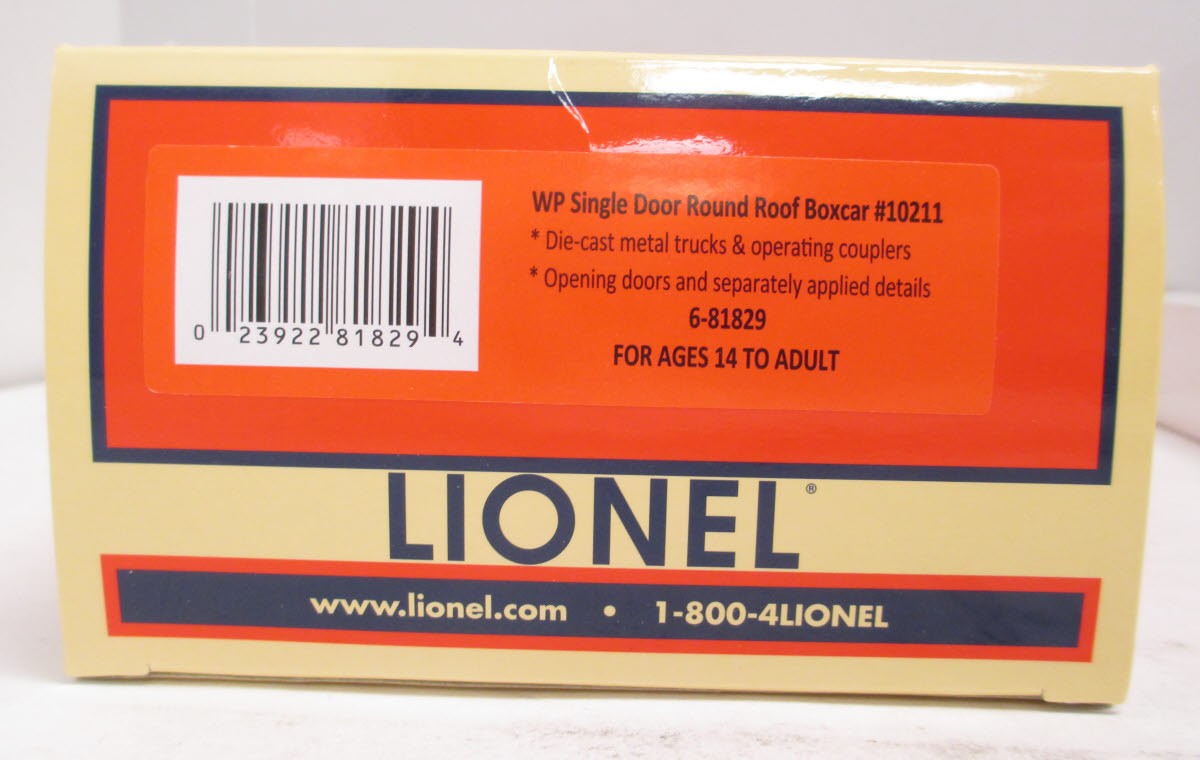 Lionel 6-81829 Western Pacific Single Door Round Roof Boxcar #10211