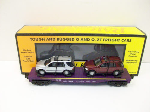MTH 30-76056 O Atlantic Coast Line Flatcar w/2 1997 Mercedes-Benz Cars #110902 NIB