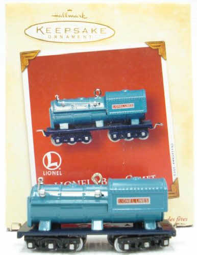 Hallmark QX8243 Lionel Blue Comet 400T Oil Tender Christmas Ornament Keepsake