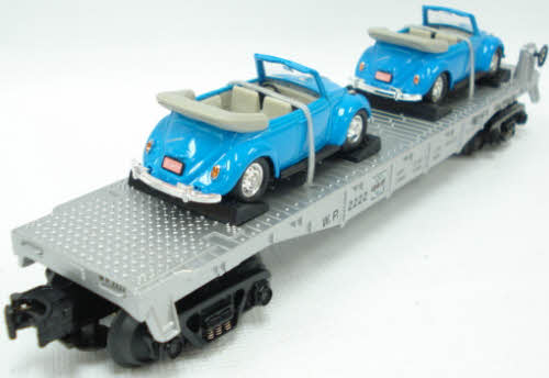 MTH 30-8311 O Gauge Western Pacific Flatcar w/ 2 Convertible VW Beetles LN/Box