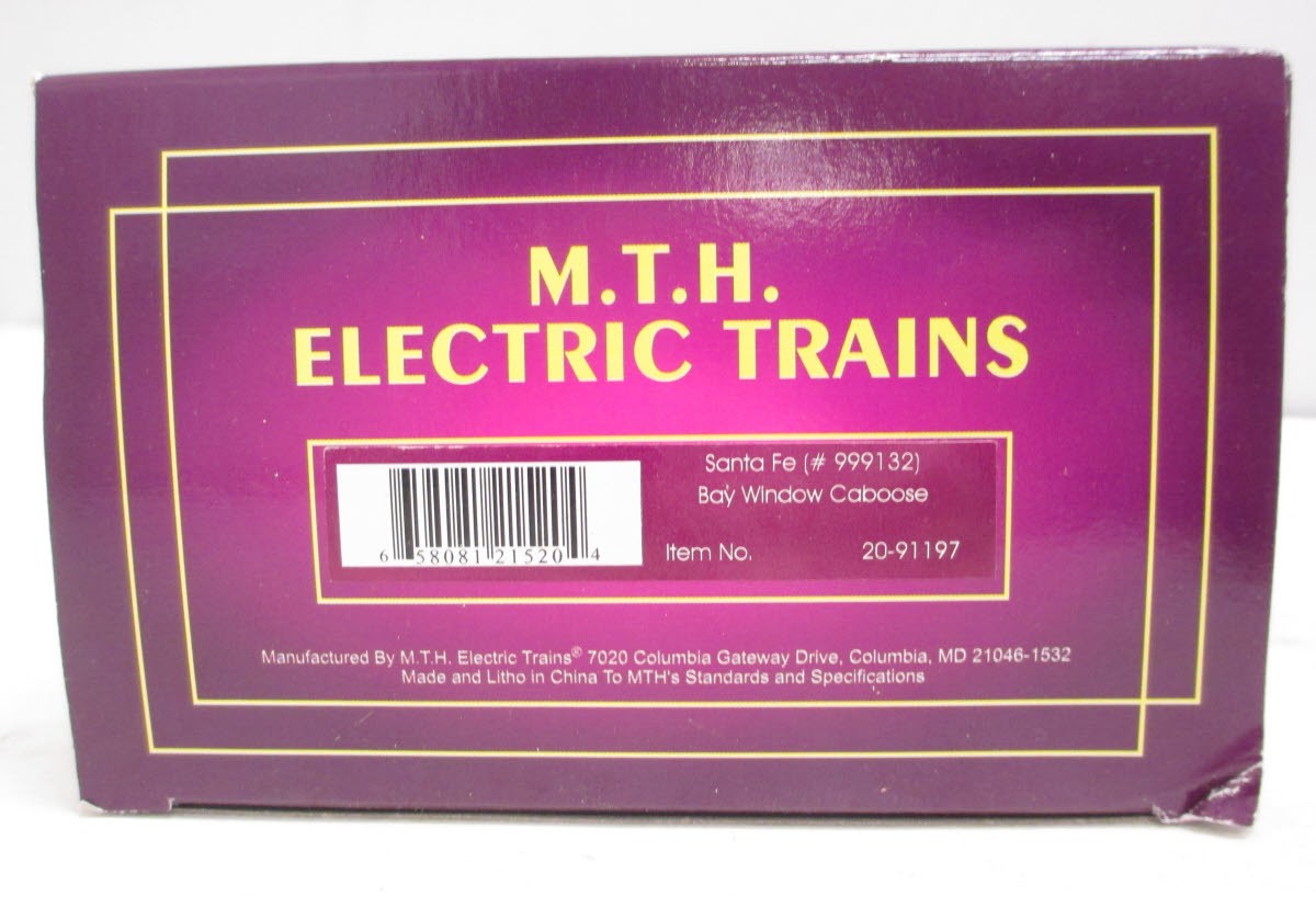 MTH 20-91197 AT&SF Bay Window Lighted Caboose #999132 LN/Box