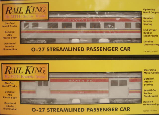 MTH 30-6120 O Santa Fe Streamlined Passenger Set (Set of 4) EX/Box