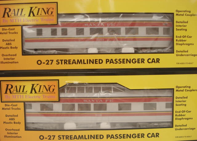 MTH 30-6120 O Santa Fe Streamlined Passenger Set (Set of 4) EX/Box