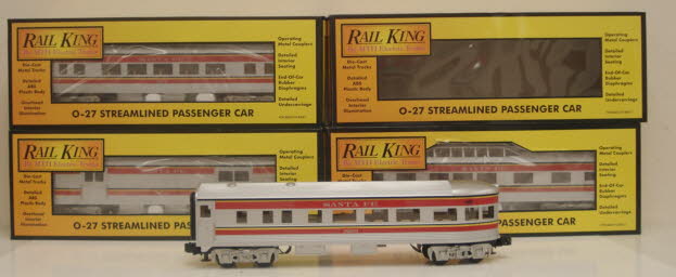 MTH 30-6120 O Santa Fe Streamlined Passenger Set (Set of 4) EX/Box