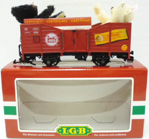 LGB 41220 G Gauge Gondola with 2 Steiff Bears LN/Box