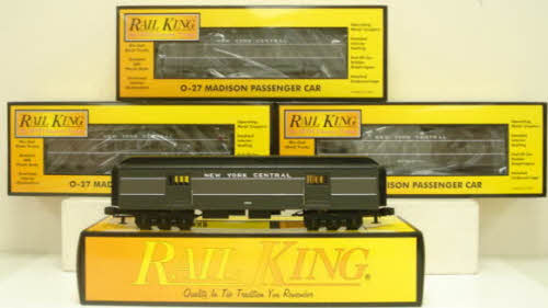 MTH 30-6256 O New York Central O-27 Madison Passenger Car Set (Set of 4) LN/Box