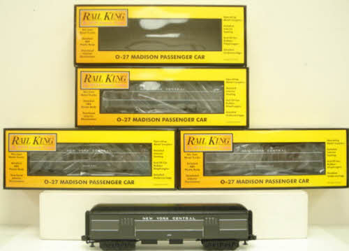 MTH 30-6256 O New York Central O-27 Madison Passenger Car Set (Set of 4) LN/Box