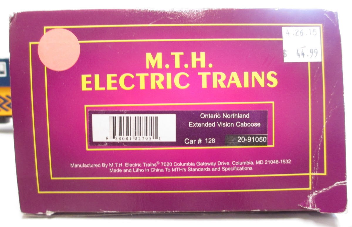 MTH 20-91050 Ontario Northland Extended Vision Caboose #128 LN/Box