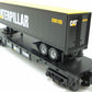 MTH 30-7697 O Gauge Caterpillar Flatcar w/ Caterpillar Trailer #752000 NIB