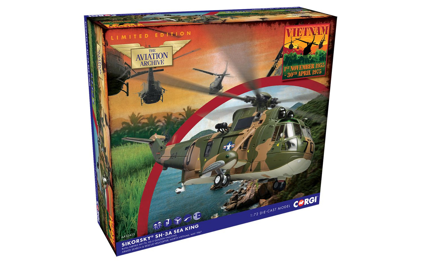 Corgi AA33423 1:72 Sikorsky SH-3A Sea King Diecast Model Aircraft