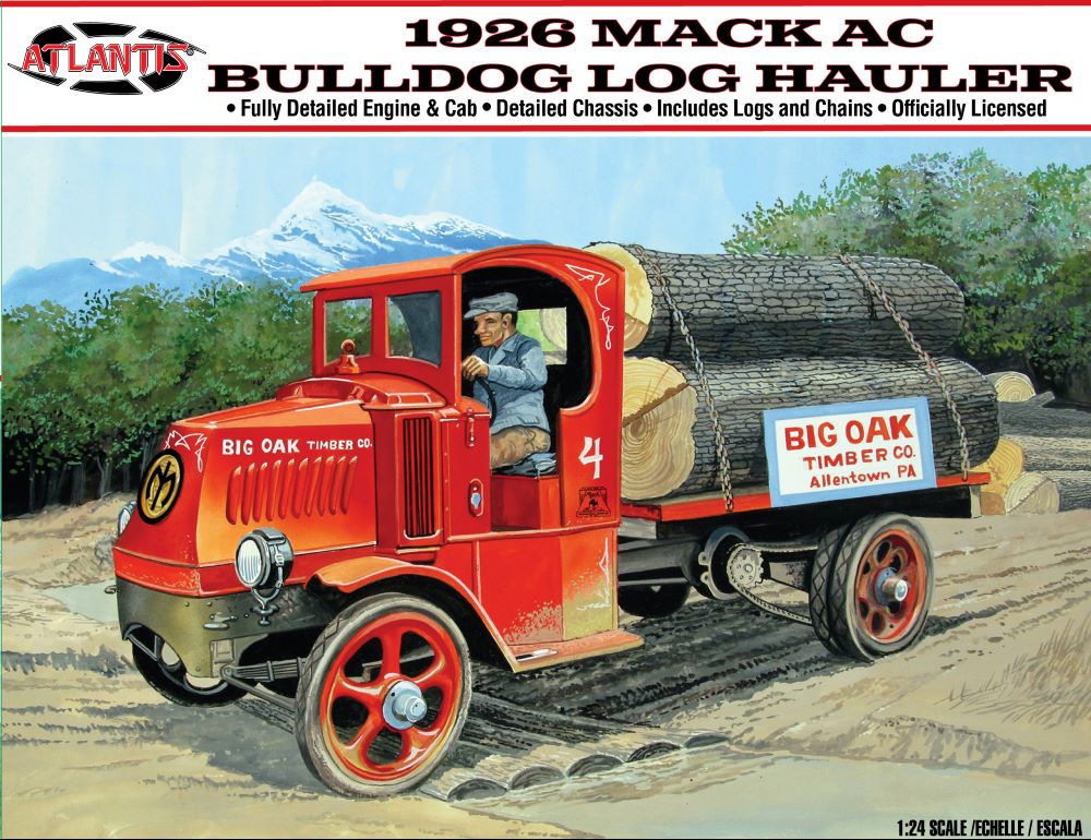 Atlantis Models M2401 1:24 1926 Mack AC Bulldog Log Hauler Truck Model Kit
