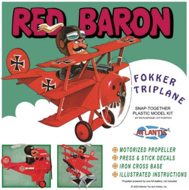 Atlantis Models M5903 Red Baron Fokker Triplane with Motor Aircraft Plane Kit